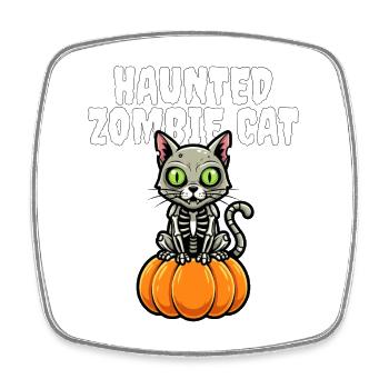HAUNTED_ZOMBIE_CAT - Square fridge magnet - white - Front