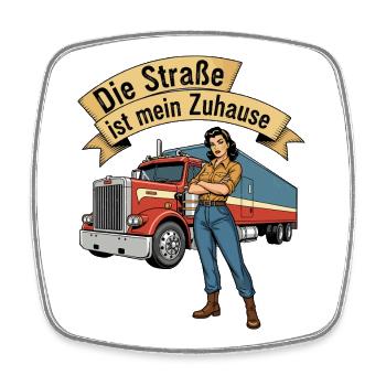 Die Straße ist mein Zuhause - Viereckiger Kühlschrankmagnet - Weiß - Vorne
