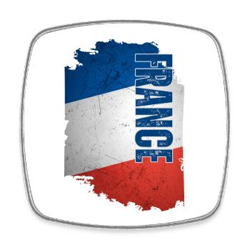 Flagge Frankreichs, Vintage-Grunge - Viereckiger Kühlschrankmagnet - Weiß - Vorne