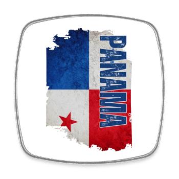 Drapeau panaméen, j’adore le Panama - Magnet carré - blanc - Devant
