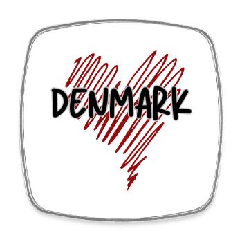 Danish pride, heart Denmark - Square fridge magnet - white - Front