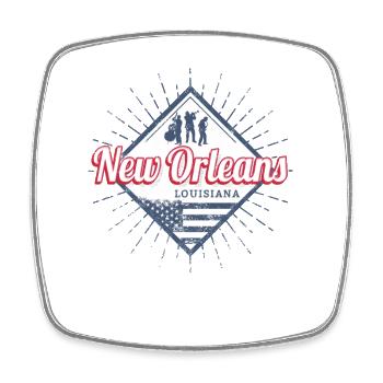 New Orleans Stadt Louisiana Vereinigte Staaten USA - Viereckiger Kühlschrankmagnet - Weiß - Vorne
