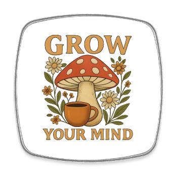 Wachstum Geist Pilz Blumen Design - Viereckiger Kühlschrankmagnet - Weiß - Vorne