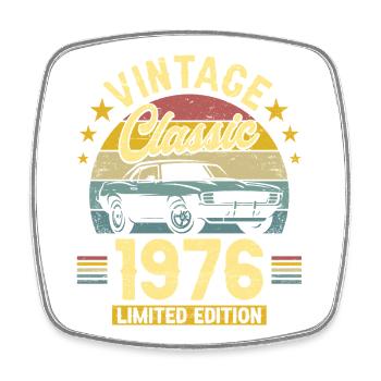1976 Voiture 50 Ans Anniversaire Homme - Magnet carré - blanc - Devant