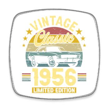 1956 70 Years Anniversary Men's Car - Square fridge magnet - white - Front
