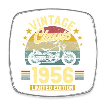 1956 Motard 70 Ans Anniversaire Homme - Magnet carré - blanc - Devant