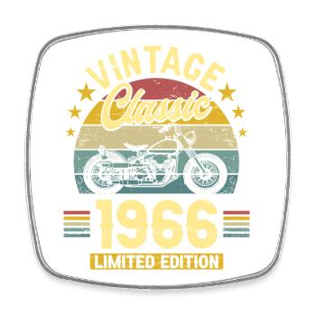 1966 Biker 60. Geburtstag Mann - Viereckiger Kühlschrankmagnet - Weiß - Vorne