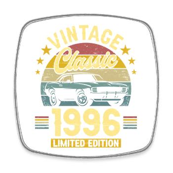 1996 Voiture 30 Ans Anniversaire Homme - Magnet carré - blanc - Devant