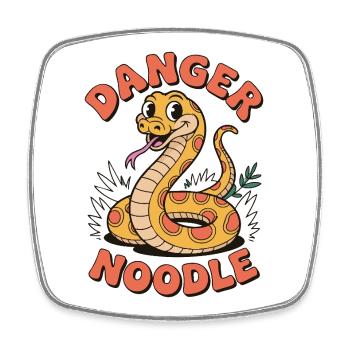 Danger Noodle – Lustiges Schlangen Design - Viereckiger Kühlschrankmagnet - Weiß - Vorne