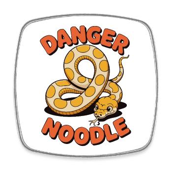 Danger Noodle – Lustiges Schlangen Design - Viereckiger Kühlschrankmagnet - Weiß - Vorne