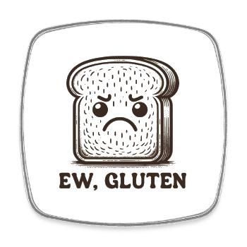 Ew, Gluten Stirnrunzeln Brot Glutenunverträglichkeit - Viereckiger Kühlschrankmagnet - Weiß - Vorne