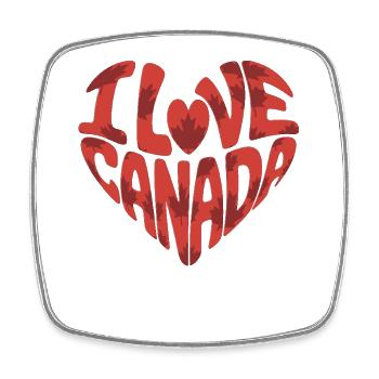 Heart with love for Canada - Square fridge magnet - white - Front
