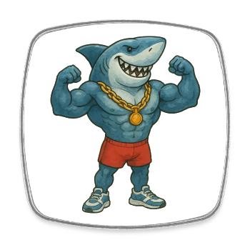 hai-comic-bodybuilder - Viereckiger Kühlschrankmagnet - Weiß - Vorne
