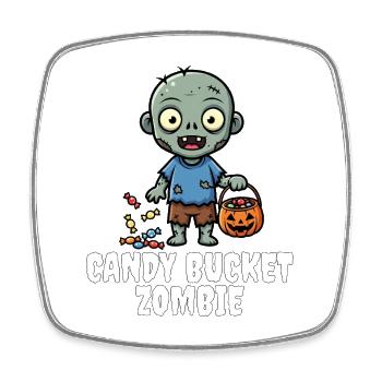 CANDY BUCKET ZOMBIE - ZOMBIE HALLOWEEN - Square fridge magnet - white - Front