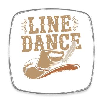 Western Cowboy Line Dance Design - Square fridge magnet - white - Front