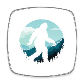 Wilder Bergsilhouetten Motiv - Viereckiger Kühlschrankmagnet - Weiß - Vorne