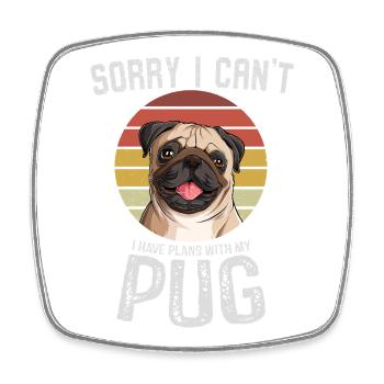 Humorvoller Mops mit Textdesign - Viereckiger Kühlschrankmagnet - Weiß - Vorne