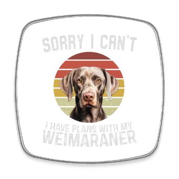 Le braque de Weimar aime le design humoristique - Magnet carré - blanc - Devant