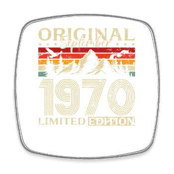 55ème Anniversaire Vintage Septembre Millésime 1970 - Magnet carré - blanc - Devant