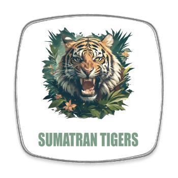 Sumatra-Tiger - Viereckiger Kühlschrankmagnet - Weiß - Vorne
