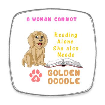 Bücher und Goldendoodle – Hundeliebhaber Frau Design - Viereckiger Kühlschrankmagnet - Weiß - Vorne