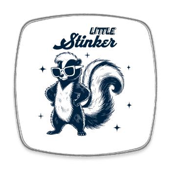 Little Stinker - Süßes Stinktier - Viereckiger Kühlschrankmagnet - Weiß - Vorne
