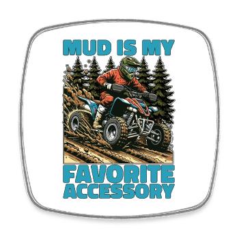 Mud Racing Mud est mon accessoire préféré Motorsport - Magnet carré - blanc - Devant