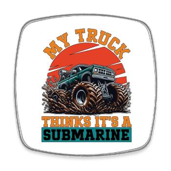 Mud Racing My Truck Thinks It's Offroad Vehicles - Square fridge magnet - white - Front