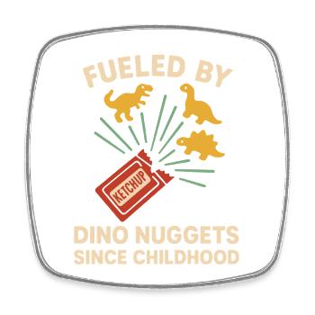 Dino Nuggets Nostalgie Drôle Snack Dinosaure - Magnet carré - blanc - Devant