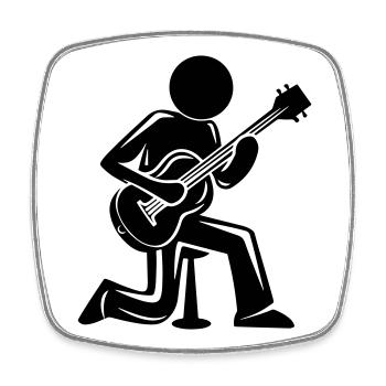 Guitariste Guitare Musicien - Magnet carré - blanc - Devant