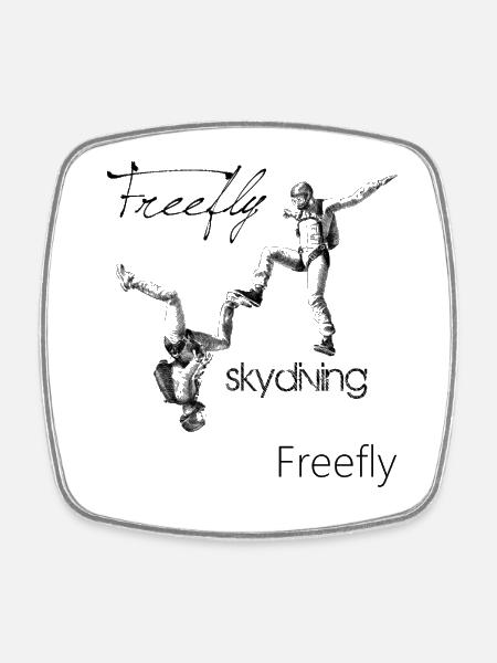 Freefly Skydiving - Viereckiger Kühlschrankmagnet - Weiß