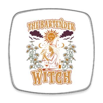 Bartender The Bartender Witch - Square fridge magnet - white - Front