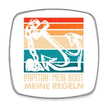 Werdender Vater MEIN BOOT MEINE REGELN Lustig - Viereckiger Kühlschrankmagnet - Weiß - Vorne