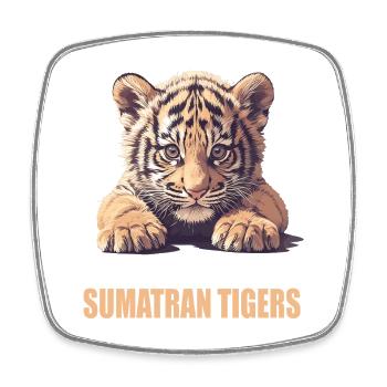 Sumatra-Tiger - Viereckiger Kühlschrankmagnet - Weiß - Vorne