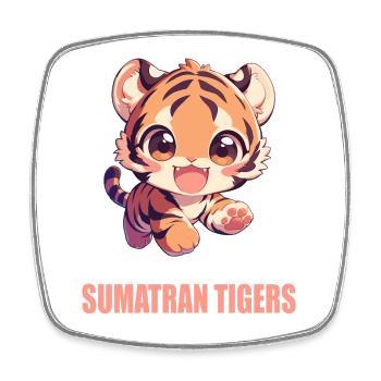 Sumatra-Tiger - Viereckiger Kühlschrankmagnet - Weiß - Vorne