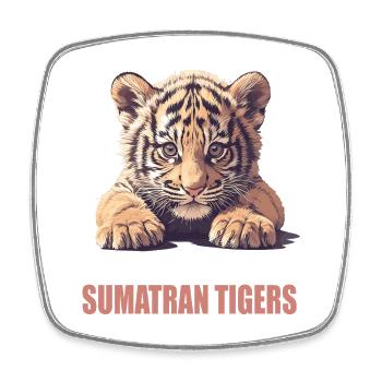 Sumatra-Tiger - Viereckiger Kühlschrankmagnet - Weiß - Vorne