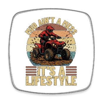 Mud Racing Mud Ain’t A Mess It’s Offroad Vehicles - Magnet carré - blanc - Devant