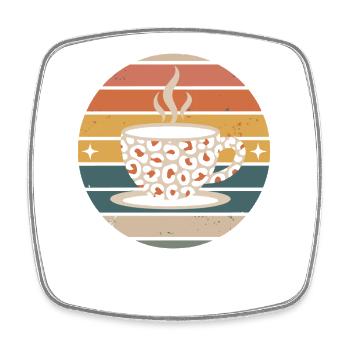 Retro Coffee Cup Coffee - Square fridge magnet - white - Front