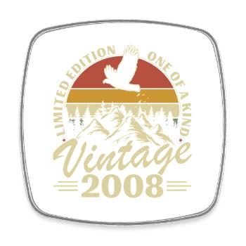 18 Jahre 2008 Vintage Retro Geburtstag - Viereckiger Kühlschrankmagnet - Weiß - Vorne