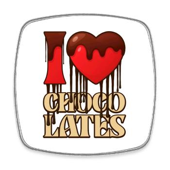 Chocolate Heart Latz Design - Viereckiger Kühlschrankmagnet - Weiß - Vorne