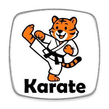 Karate Tiger - Viereckiger Kühlschrankmagnet - Weiß - Vorne