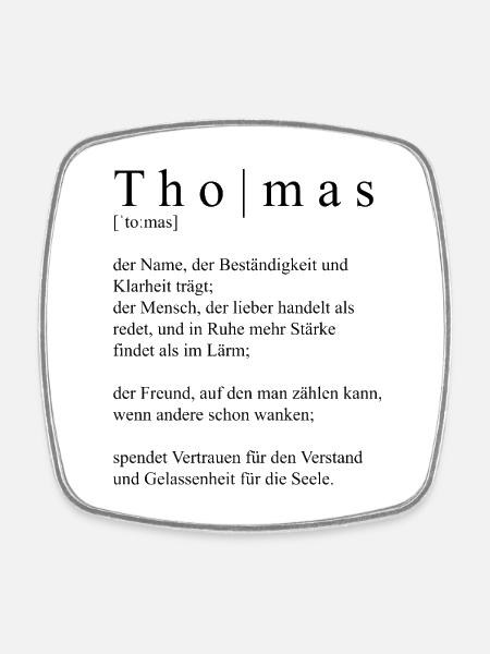 Thomas Definition Typografie - Viereckiger Kühlschrankmagnet - Weiß