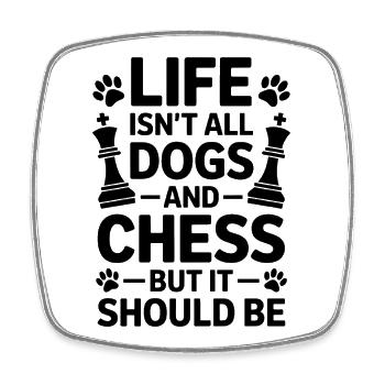 Schach Spruch Schachspieler Hunde Schach Geschenk - Viereckiger Kühlschrankmagnet - Weiß - Vorne