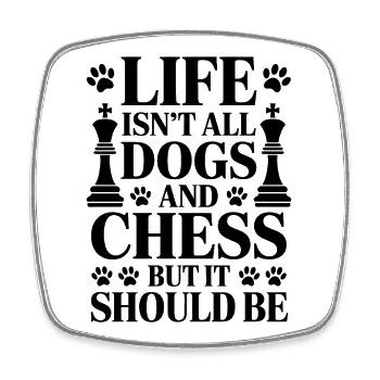 Échecs Dire Joueur D’échecs Chiens Cadeau D’échecs - Magnet carré - blanc - Devant