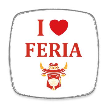 Poster Feria with Taurus and Feria Hat - Square fridge magnet - white - Front