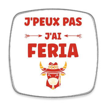 Cow in Colorful Mexican Festive Feria - Square fridge magnet - white - Front