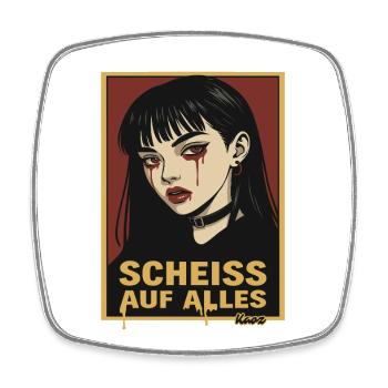 Emo Gothic Girl mit Aussage - Viereckiger Kühlschrankmagnet - Weiß - Vorne