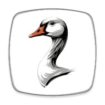 Gans Süße Gänseküken Gans Küken Ente Kleine Gänse - Viereckiger Kühlschrankmagnet - Weiß - Vorne