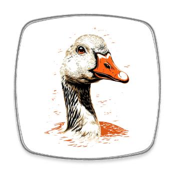 Gans Süße Gänseküken Gans Küken Ente Kleine Gänse - Viereckiger Kühlschrankmagnet - Weiß - Vorne