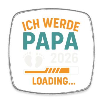 Werdender Vater ICH WERDE PAPA 2026 Lustig - Viereckiger Kühlschrankmagnet - Weiß - Vorne